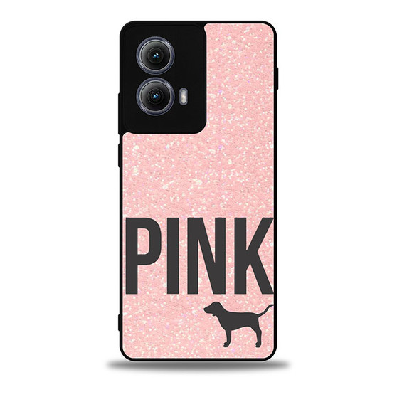 Light Glitter Pink Victoria's Secret Motorola Moto Edge Case