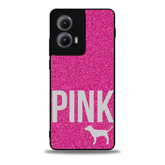 Pink Glitter Original Victoria's Secret Motorola Moto Edge Case