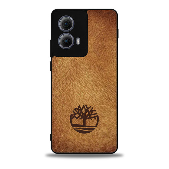 Timberland Brown Leather Motorola Moto Edge Case