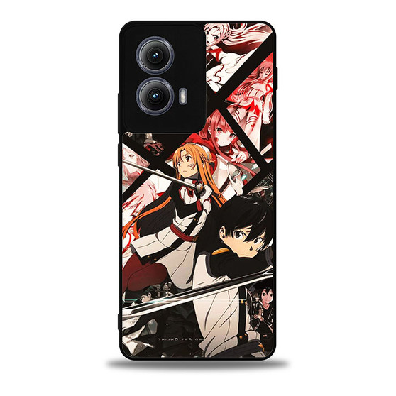 Sword Art Online Kirito & Asuna In Comic Art Motorola Moto Edge Case