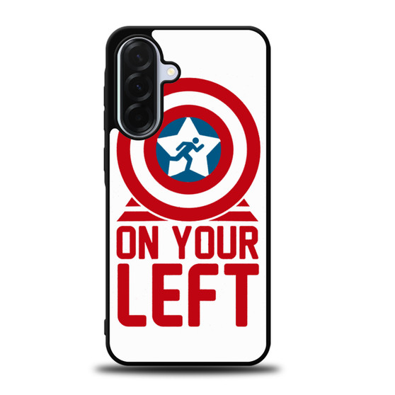 On your left captain america Samsung Galaxy A36 5G Case