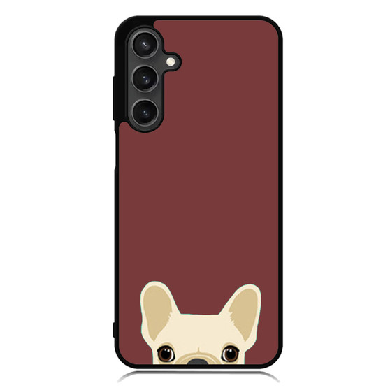 Cute French Bulldog Dark Red Samsung Galaxy A55 Case