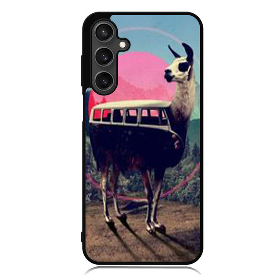 llama retro bus Samsung Galaxy A55 Case