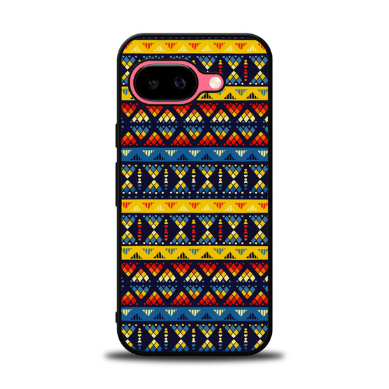 Yellow and Blue Tribal Pattern Google Pixel 9a Case