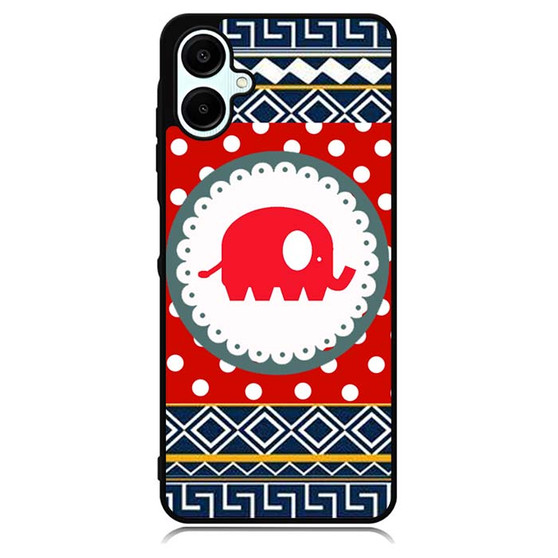 Cute Red Elephant Polkadots Aztec Samsung Galaxy A06 Case