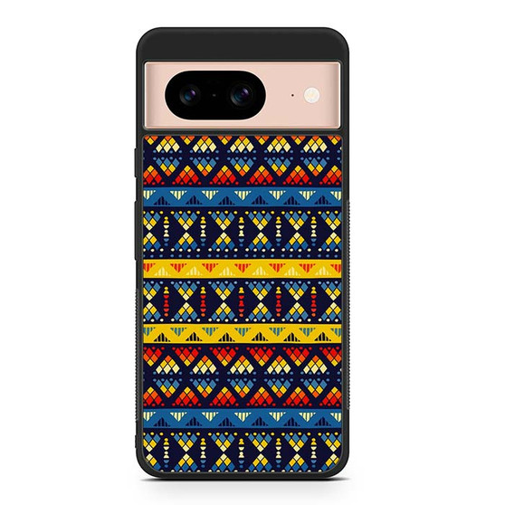 Yellow and Blue Tribal Pattern Google Pixel 8/ Pixel 8a/ Pixel 8 Pro Case