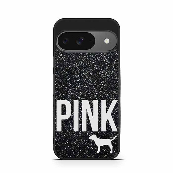 Black Glitter Victoria's Secret Google Pixel 9/ Pixel 9a/ Pixel 9 Pro/ Pixel 9 Pro XL Case
