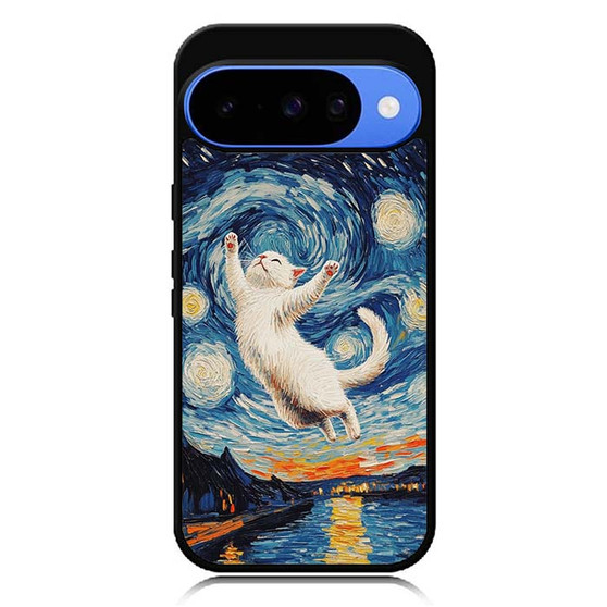 Cute Cat in The Starry Night Google Pixel 10 Case
