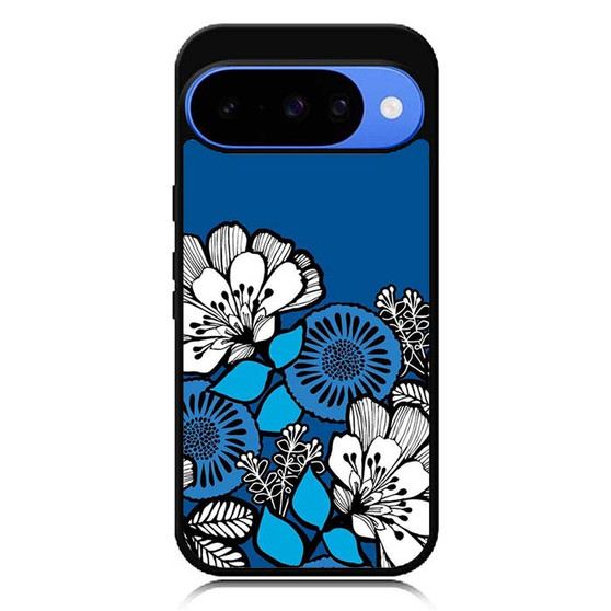 Blue Flora Motif Google Pixel 10 Case