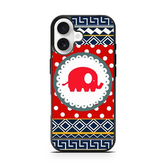 Cute Red Elephant Polkadots Aztec iPhone 17 Case