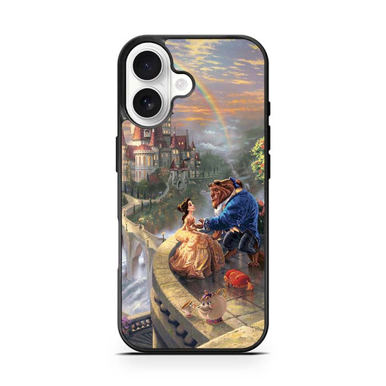 romantic beauty and the beast in their castle iPhone 17 Case