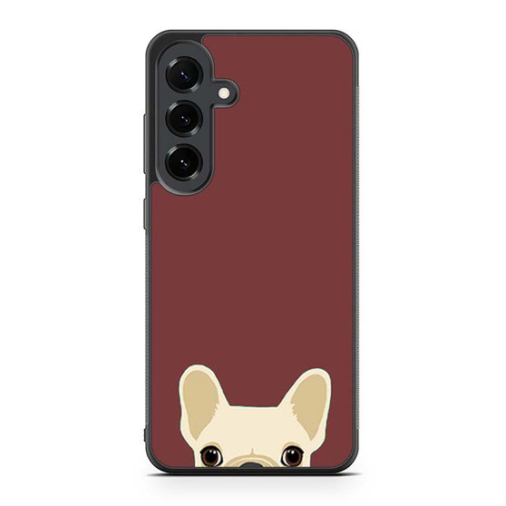 Cute French Bulldog Dark Red Samsung Galaxy S25 FE Case