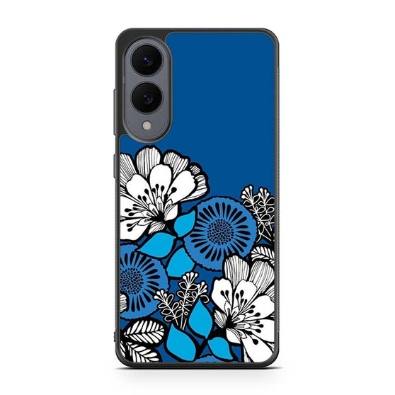 Blue Flora Motif Samsung Galaxy S25 Edge Case