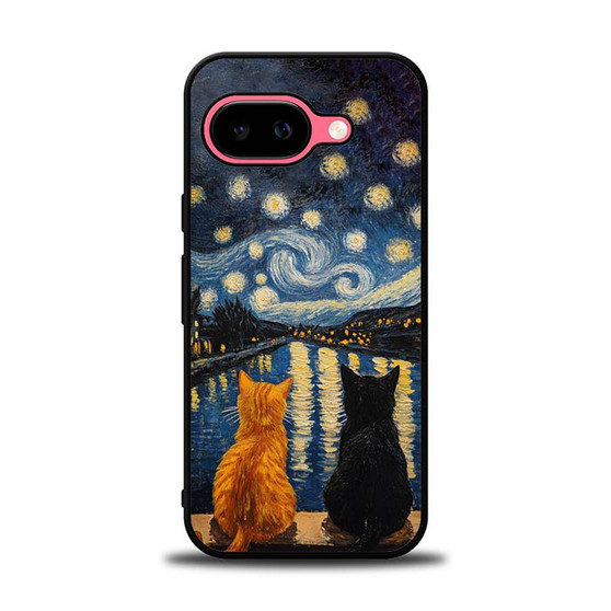 Two Cat Stary Night Google Pixel 9a Case