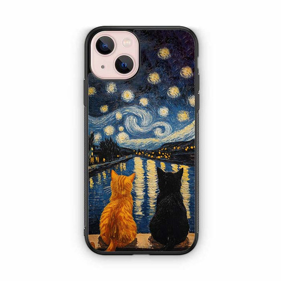 Two Cat Stary Night iPhone 13 Case