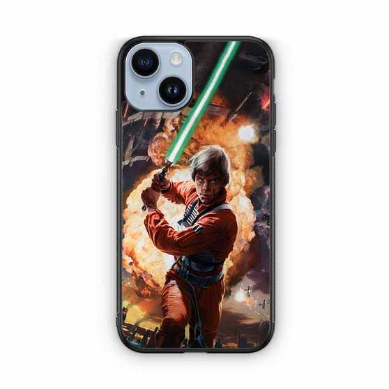 Luke skywalker using lightsaber iPhone 14 Case