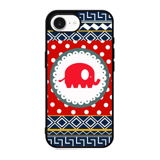 Cute Red Elephant Polkadots Aztec iPhone 17e Case