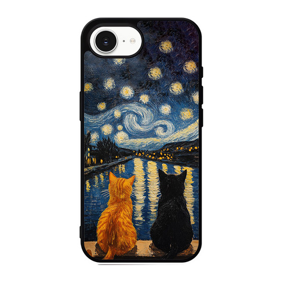 Two Cat Stary Night iPhone 17e Case