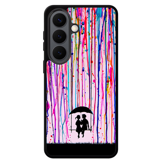 Couple in Rainbow Paint Art Samsung Galaxy S26 Series Case