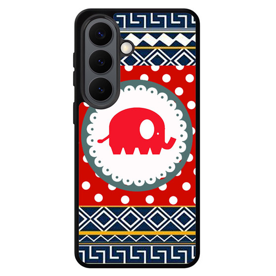 Cute Red Elephant Polkadots Aztec Samsung Galaxy S26 Series Case