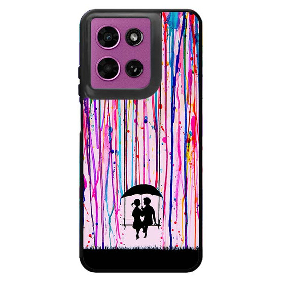 Couple in Rainbow Paint Art Motorola Moto G 2026 Case