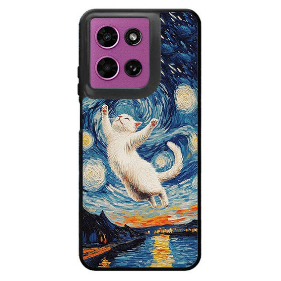Cute Cat in The Starry Night Motorola Moto G 2026 Case