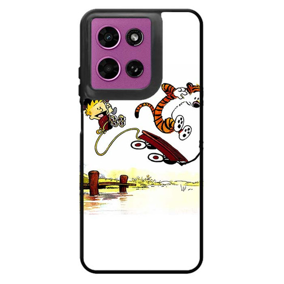 Calvin and Hobbes Playing Together Motorola Moto G 2026 Case