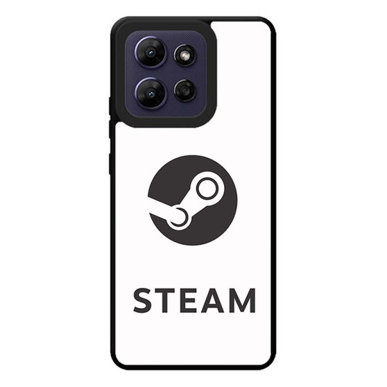 Steam Logo White Motorola Moto G Play 2026 Case