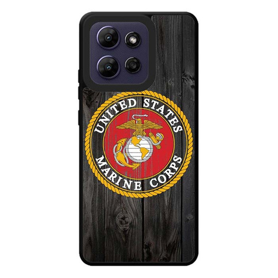 US Marine Corps in Wood Art Motorola Moto G Play 2026 Case