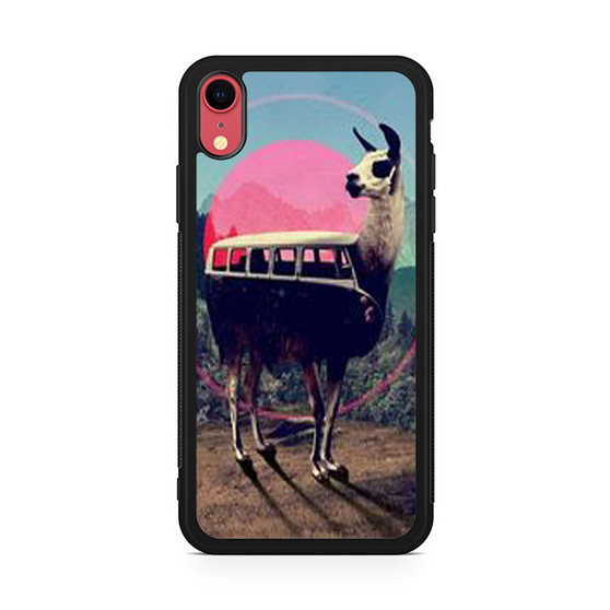 llama retro bus iPhone XR Case