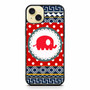Cute Red Elephant Polkadots Aztec iPhone 15 Plus Case