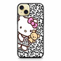 hello kitty leopard background iPhone 15 Plus Case