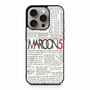 Marron 5 Lyrics iPhone 15 Pro Case
