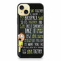 Rick And Morty Quotes iPhone 15 Plus Case
