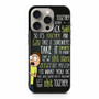 Rick And Morty Quotes iPhone 15 Pro Case