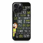 Rick And Morty Quotes iPhone 15 Pro Max Case
