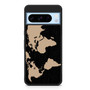 Black Wood Worlds Map Google Pixel 8 Pro Case
