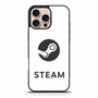 Steam Logo White iPhone 16 Pro Max Case