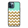 Blue Glitter Gold Chevron iPhone 12 Pro Max Case