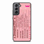 pink disneyland ticket Samsung Galaxy S21 Case