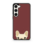 Cute French Bulldog Dark Red Samsung Galaxy S23 Case