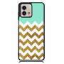Blue Glitter Gold Chevron Motorola Moto G Stylus Case