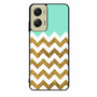 Blue Glitter Gold Chevron Motorola Moto G Stylus 5G 2024 Case