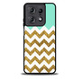 Blue Glitter Gold Chevron Motorola Moto Edge 2025 Case