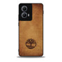 Timberland Brown Leather Motorola Moto Edge Case