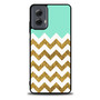 Blue Glitter Gold Chevron Motorola Moto G Power Case