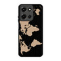 Black Wood Worlds Map Motorola Moto G 5G 2025 Case