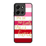 pink strip quotes Motorola Moto G 5G 2025 Case