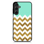 Blue Glitter Gold Chevron Samsung Galaxy A55 Case