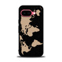 Black Wood Worlds Map Google Pixel 9a Case